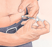 Pasyenteng ini-inject ang insulin sa tiyan